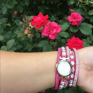 Studded Wrap Around Bracelet Watches